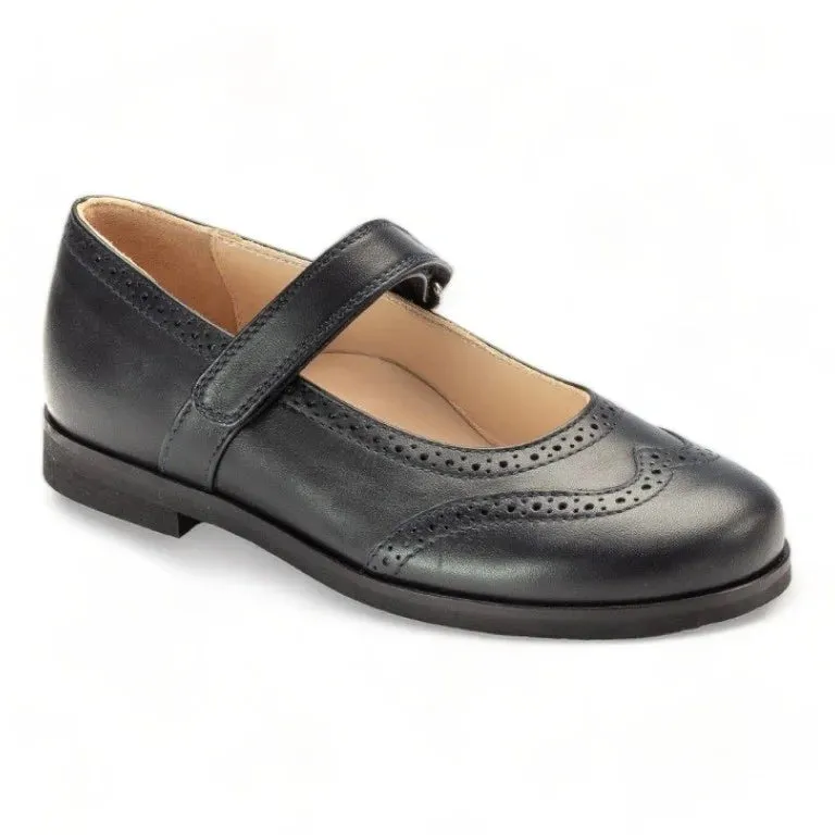 1725 - Navy Soft Leather Velcro for Girl by London Kids