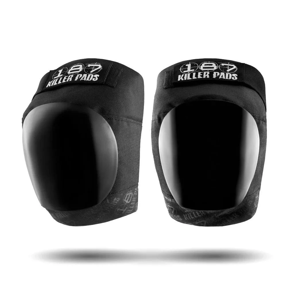 187 Pro Knee Pads - Black/White Text/Black Cap