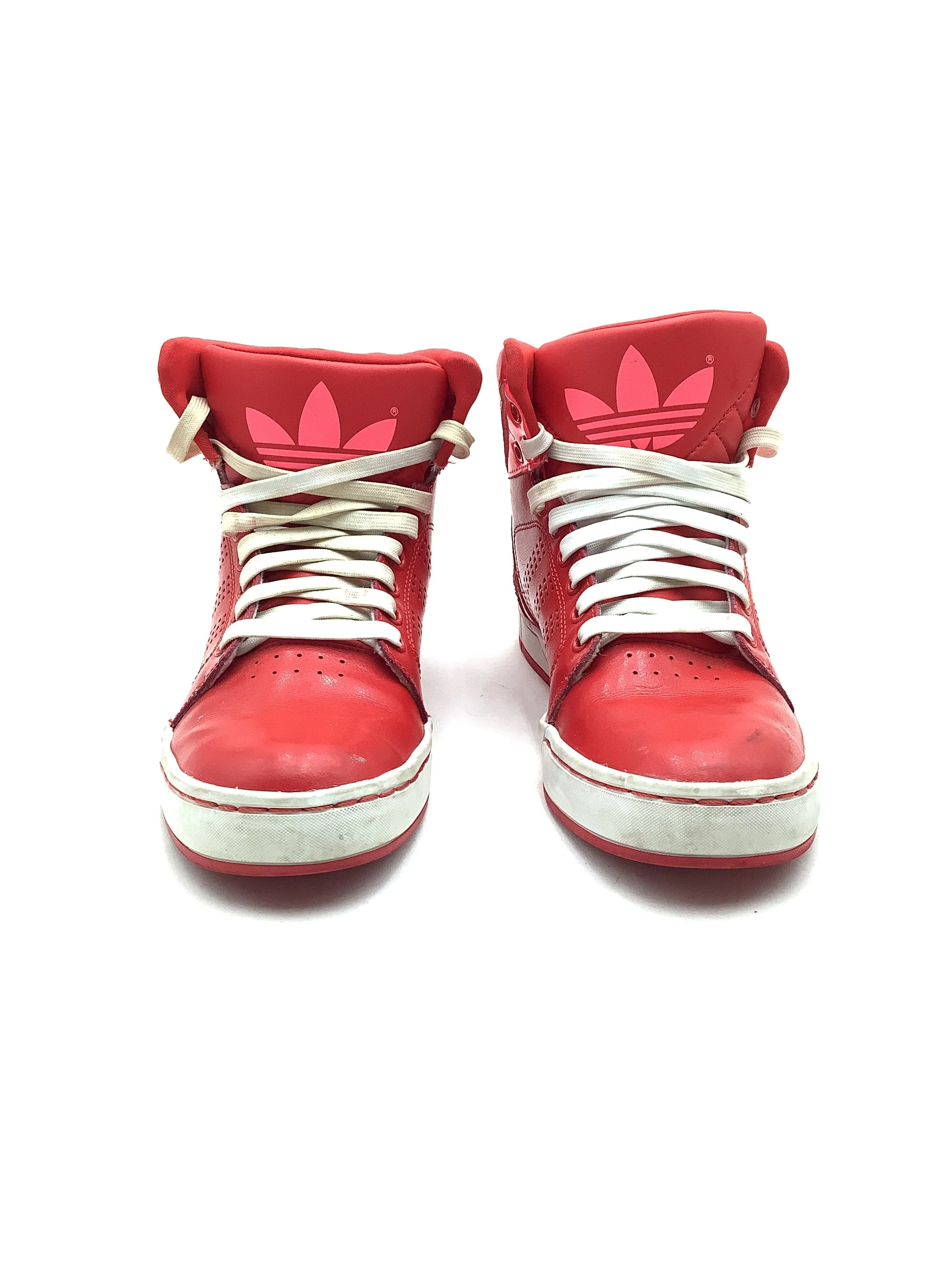 Adidas Unisex Tennies Red Hi Tops Size: 6