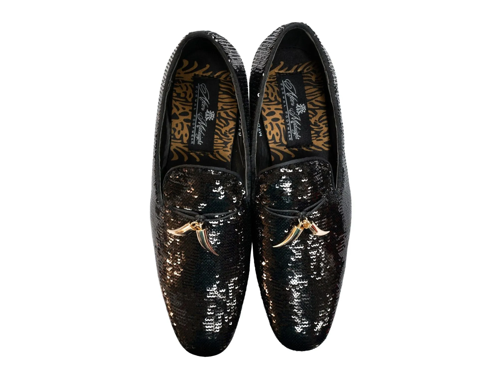 After Midnight Tassel Sequin Formal Loafer in Black