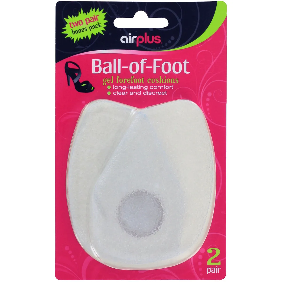 Airplus Women's Ball of Foot Gel Forefoot Cushions - 2-Pairs