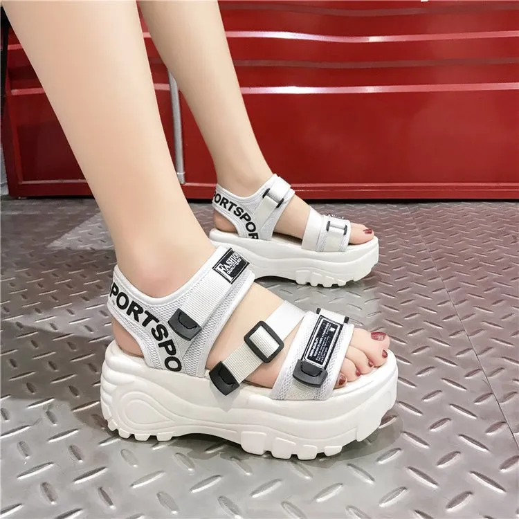 Amozae  Platform Women's Sandals Summer Shoes Women Thick Sole Slides Fashion Breathable Women Sandals Casual Adjustable Wide