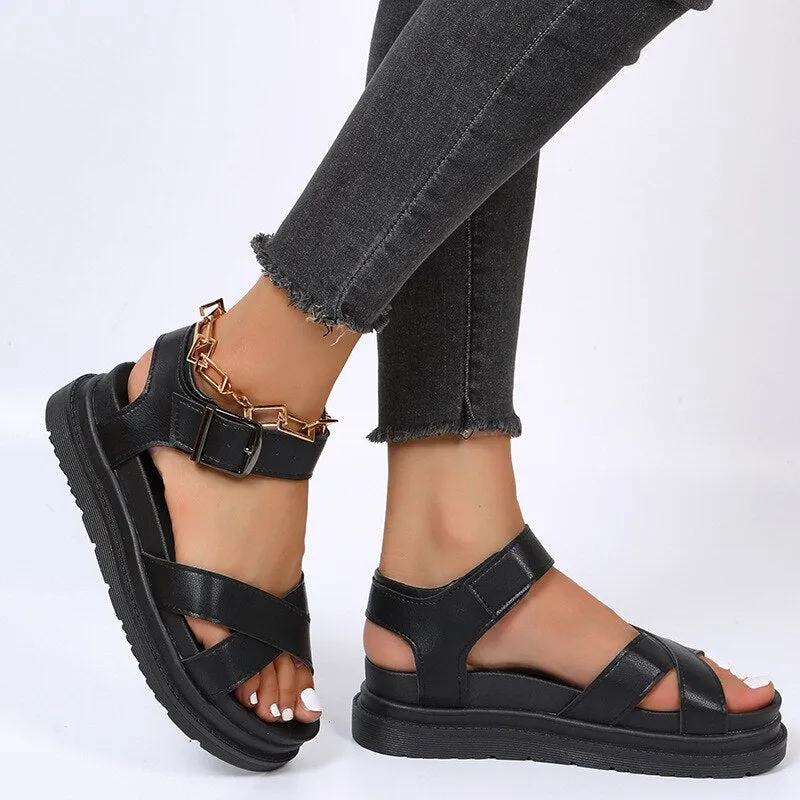 Amozae  Summer Women's Wedge Platform Sandals Fashion Open Toe Shoes Woman Sandals Ladies Casual Sandalias Mujer Verano 2024