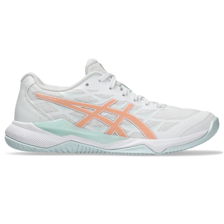 Asics Women's Gel Tactic 12 Indoor Shoes White Bright Sunstone