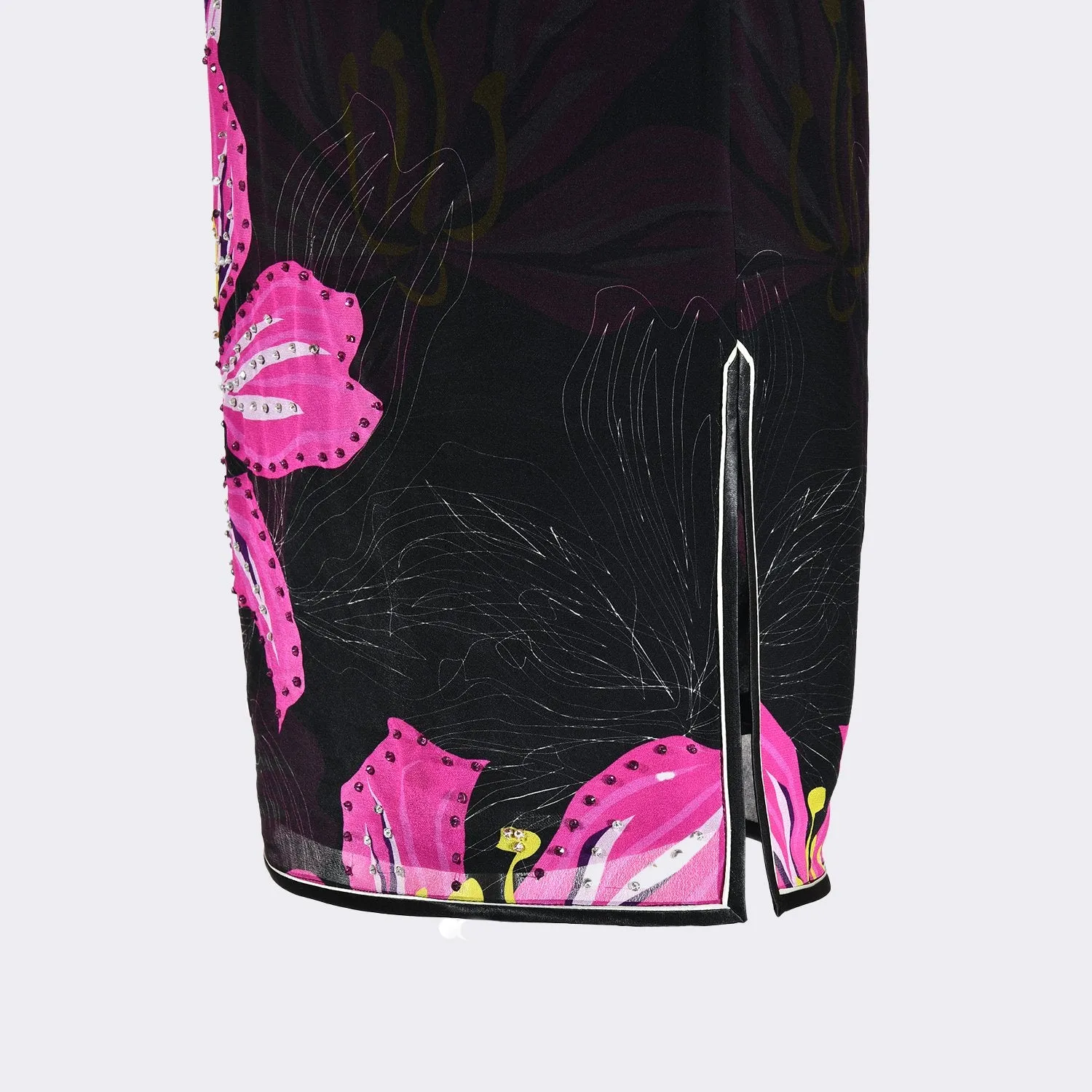 【BAUHINIA】100% Silk Crystal Cheongsam (Sleeveless)