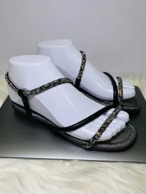 Beira Rio Rhinestone Decor Flat Comfort Sandals