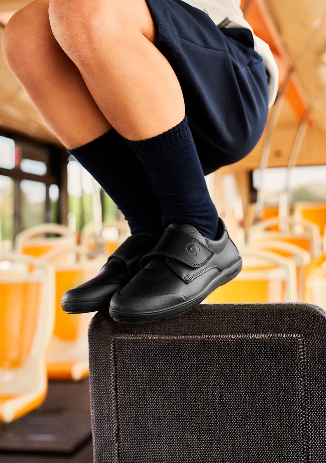 Boy's Black Washable Leather School Shoes