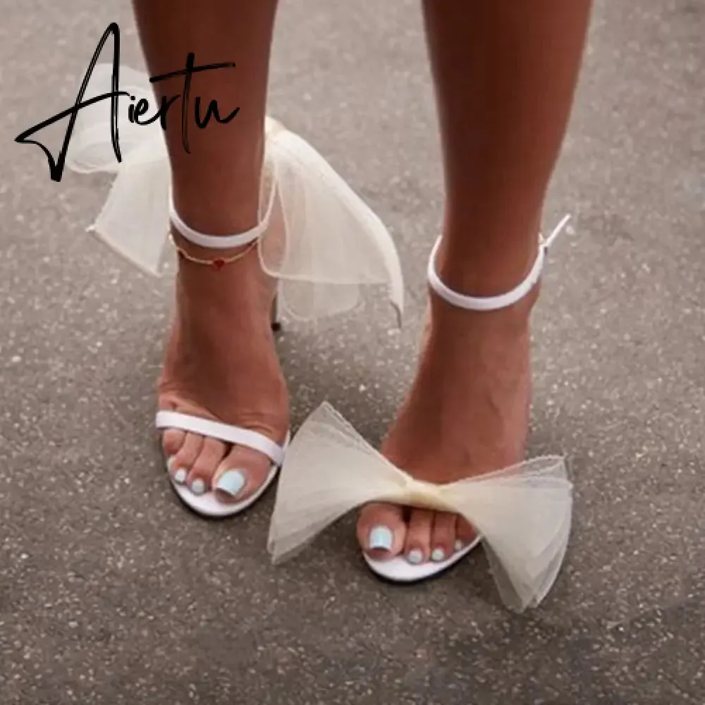 Brand New Design  Wedding Sandals Women Big bow-knot Thin High Heels Dress Party Fashion Sexy Ladies Summer Shoes Woman Pump