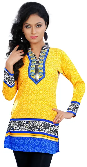 Bright Yellow Indian Kurti for Women – Trendy Short Kurti