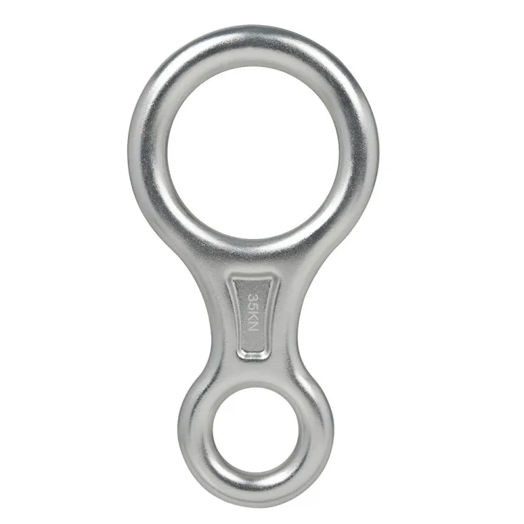 Climbing Rescue Figure 8 Descender Rappelling Gear Belay Device (Silver)