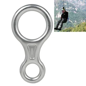 Climbing Rescue Figure 8 Descender Rappelling Gear Belay Device (Silver)