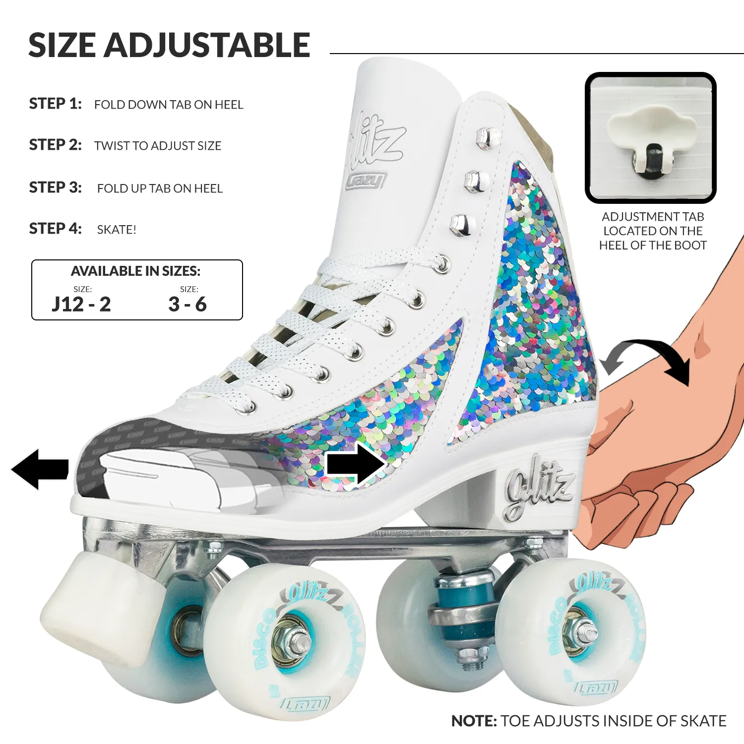 Crazy Disco Glitz Diamond - Kids Adjustable