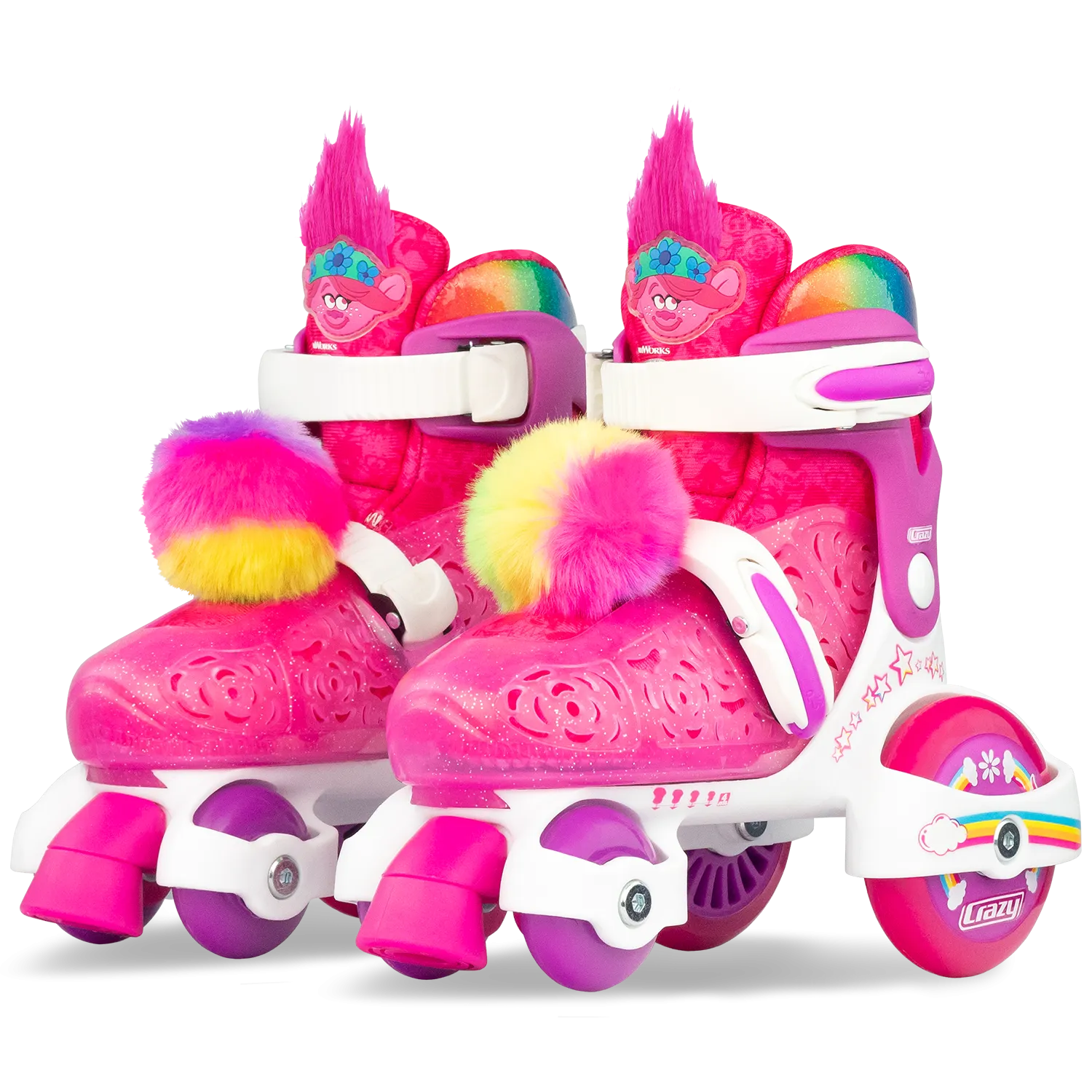 Crazy Klip Klop Adjustable Roller Skates Trolls Poppy (J11-1)