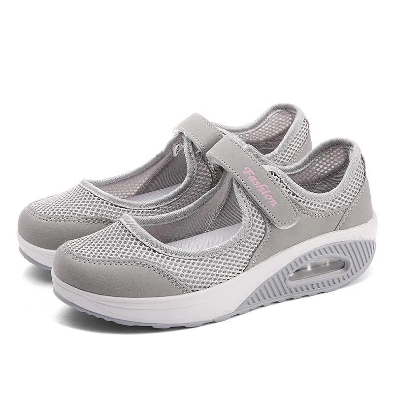 Damen Sommer Atmungsaktiv Mesh Fitness Sneaker Plateau Turnschuhe