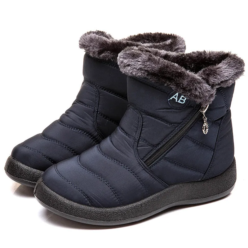 Damen Winter Schneeschuhe Knöchel Kurze Stiefel Slip On Wasserdichte Outdoor Damen Stiefeletten Pelzgefüttert Warme Schuhe