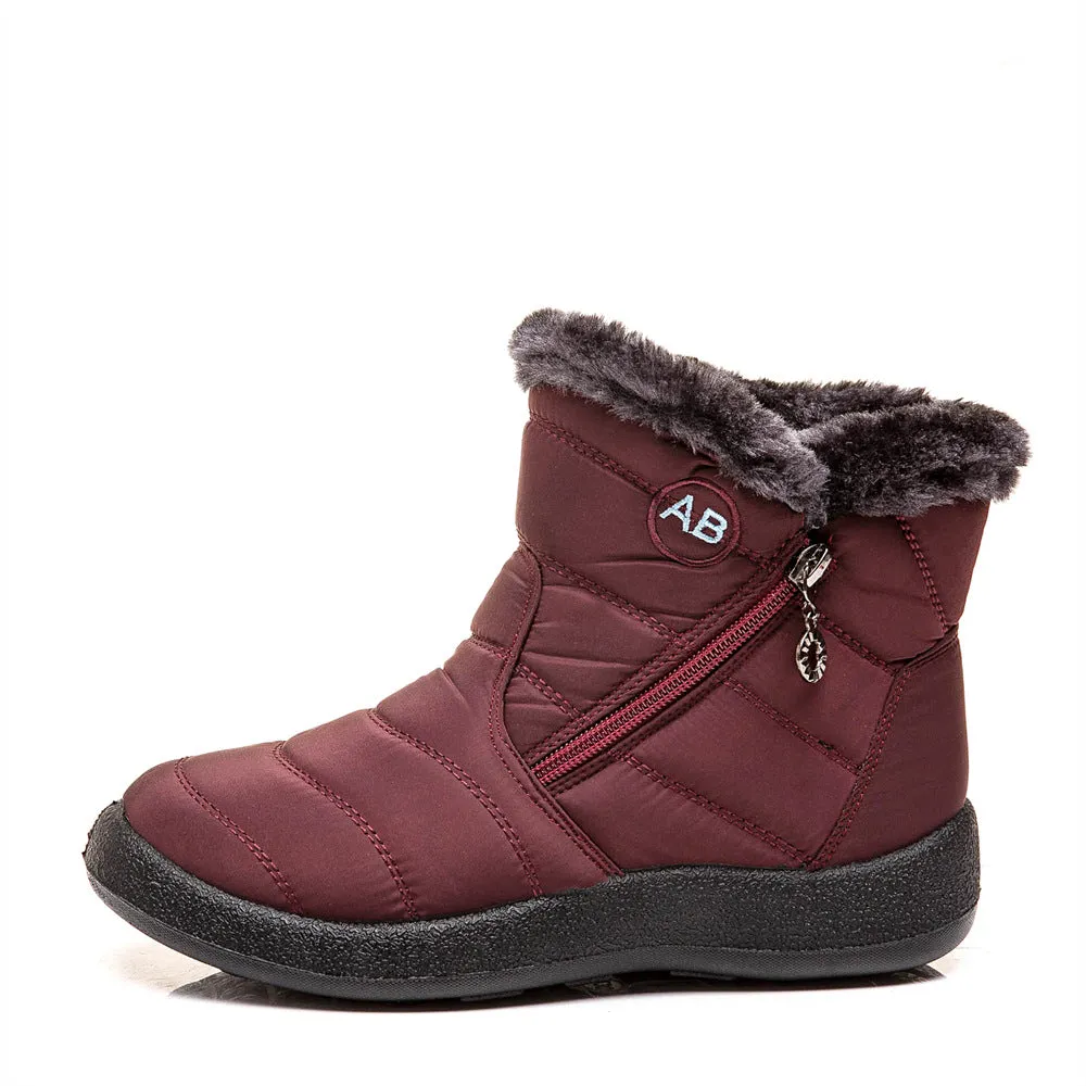 Damen Winter Schneeschuhe Knöchel Kurze Stiefel Slip On Wasserdichte Outdoor Damen Stiefeletten Pelzgefüttert Warme Schuhe