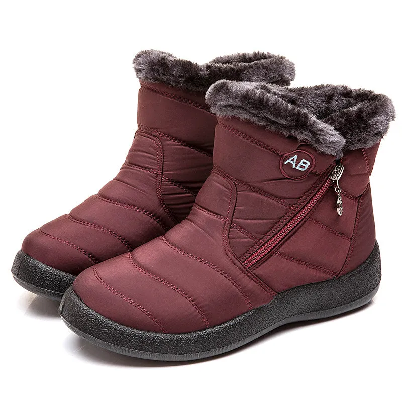 Damen Winter Schneeschuhe Knöchel Kurze Stiefel Slip On Wasserdichte Outdoor Damen Stiefeletten Pelzgefüttert Warme Schuhe