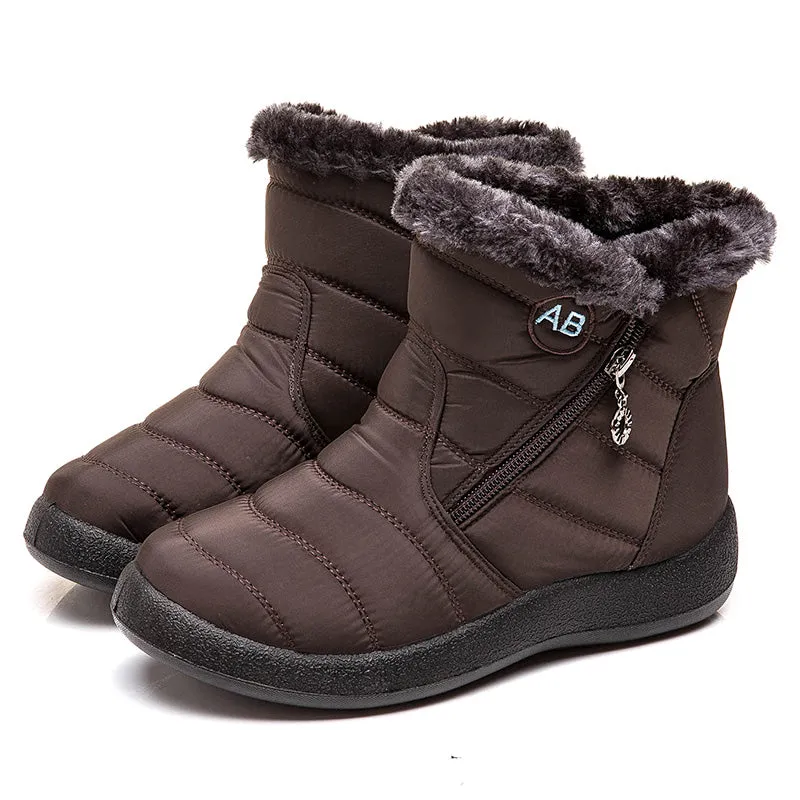 Damen Winter Schneeschuhe Knöchel Kurze Stiefel Slip On Wasserdichte Outdoor Damen Stiefeletten Pelzgefüttert Warme Schuhe