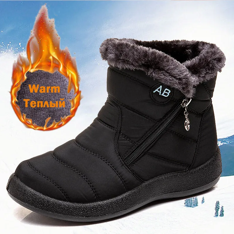 Damen Winter Schneeschuhe Knöchel Kurze Stiefel Slip On Wasserdichte Outdoor Damen Stiefeletten Pelzgefüttert Warme Schuhe