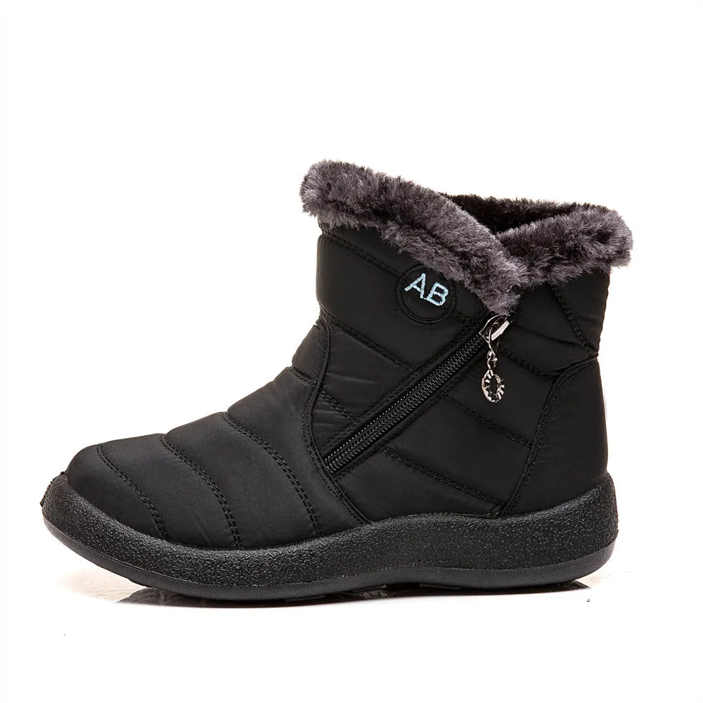 Damen Winter Schneeschuhe Knöchel Kurze Stiefel Slip On Wasserdichte Outdoor Damen Stiefeletten Pelzgefüttert Warme Schuhe