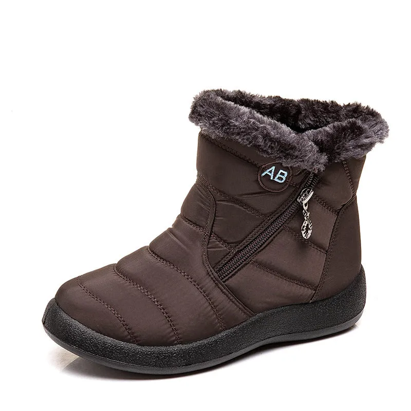 Damen Winter Schneeschuhe Knöchel Kurze Stiefel Slip On Wasserdichte Outdoor Damen Stiefeletten Pelzgefüttert Warme Schuhe