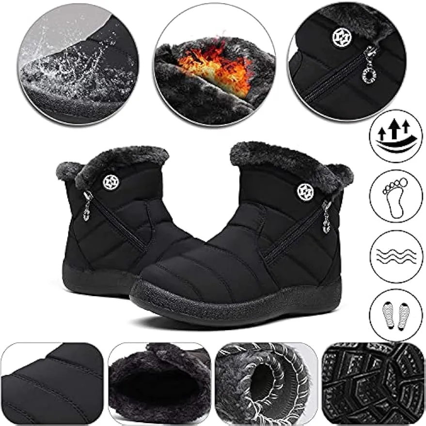 Damen Winterstiefel Wasserdicht Warm gefütterte Schneestiefel Winterschuhe Winter Kurzschaft Stiefel Boots Schuhe