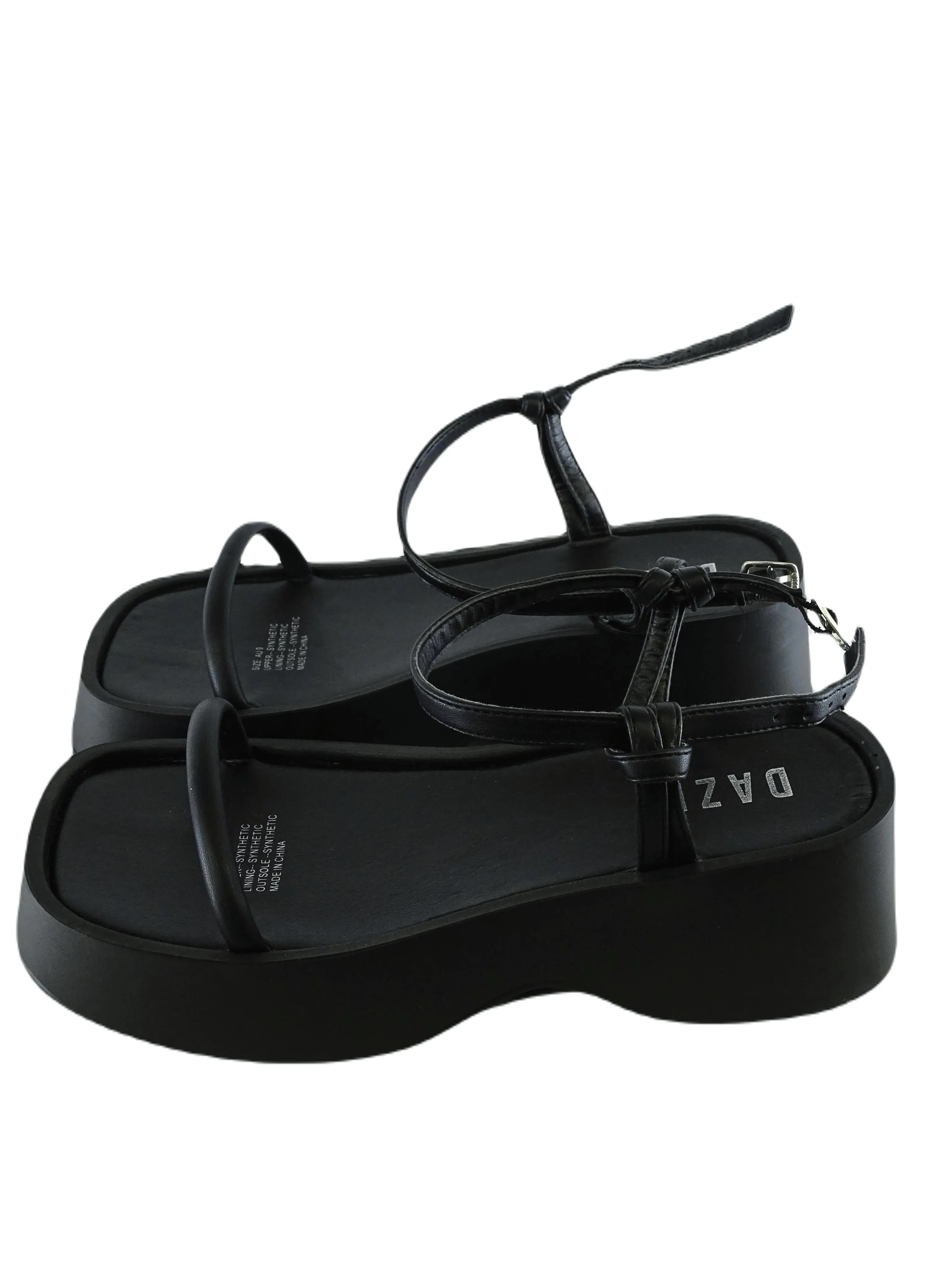 Dazie Black Platform Sandals AU/US 9 (EU 40)