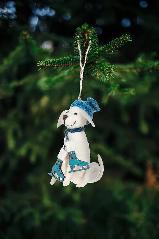 Dog with Hat and Skates Ornament