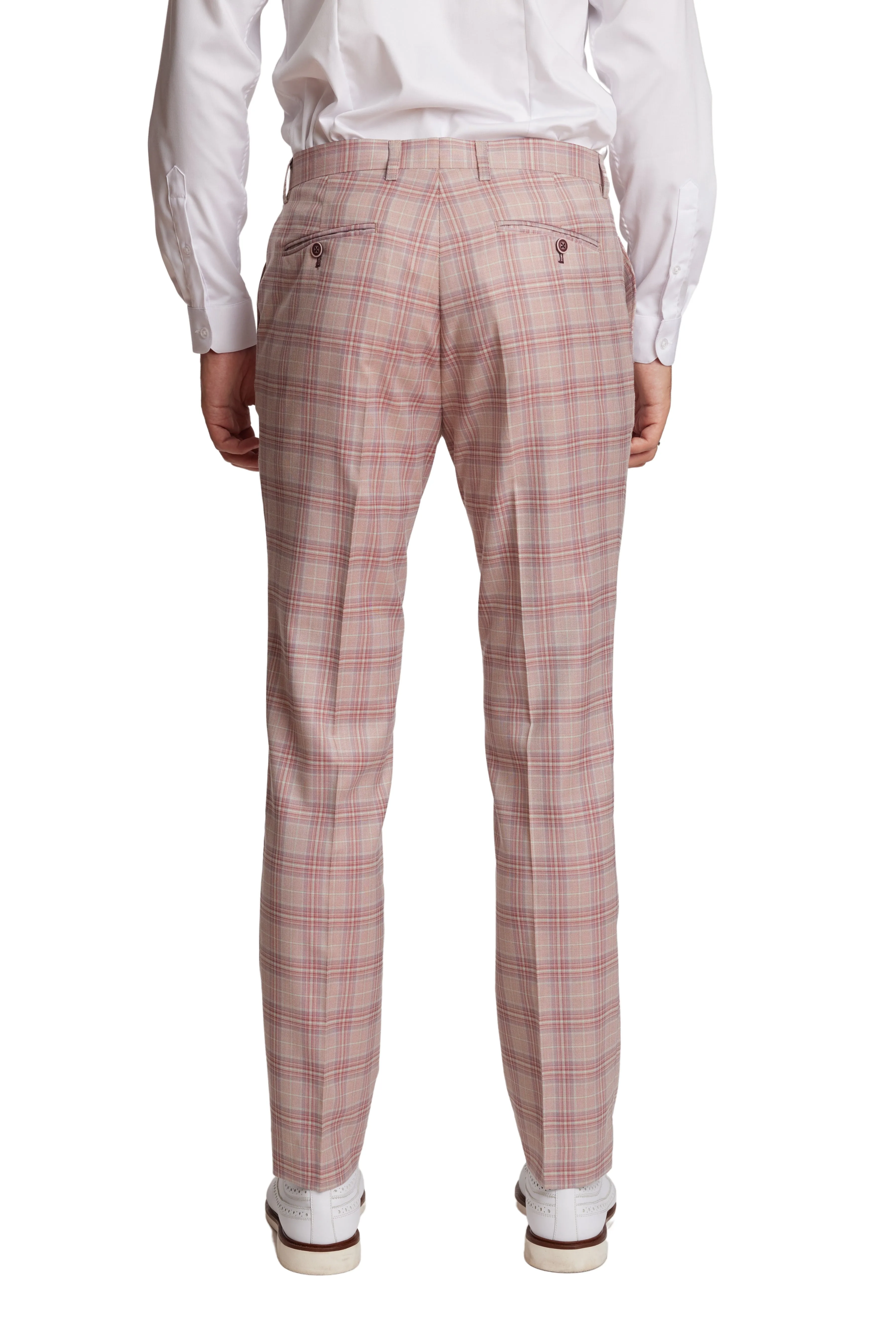 Downing Pants - slim - Pink Mauve Check