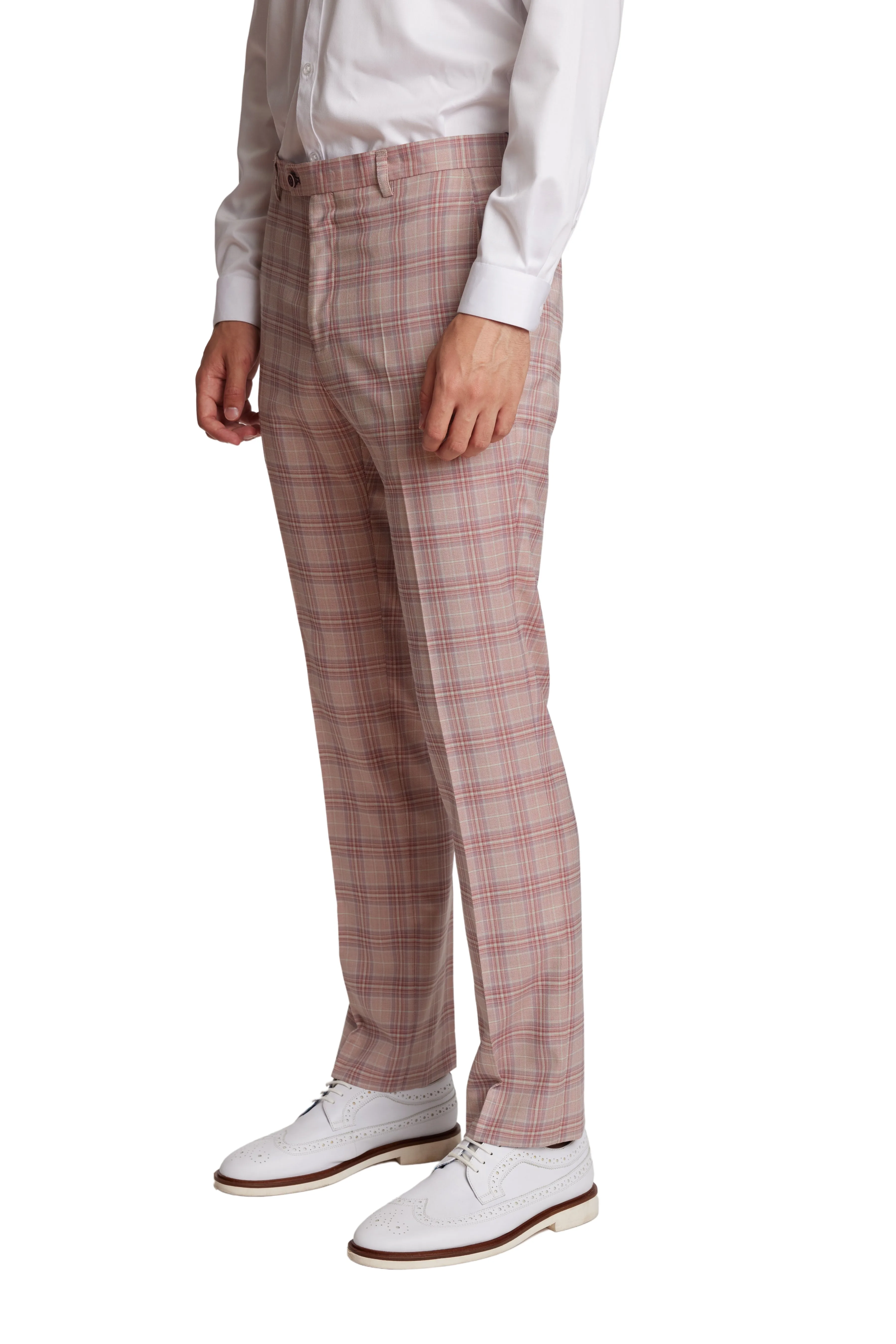 Downing Pants - slim - Pink Mauve Check