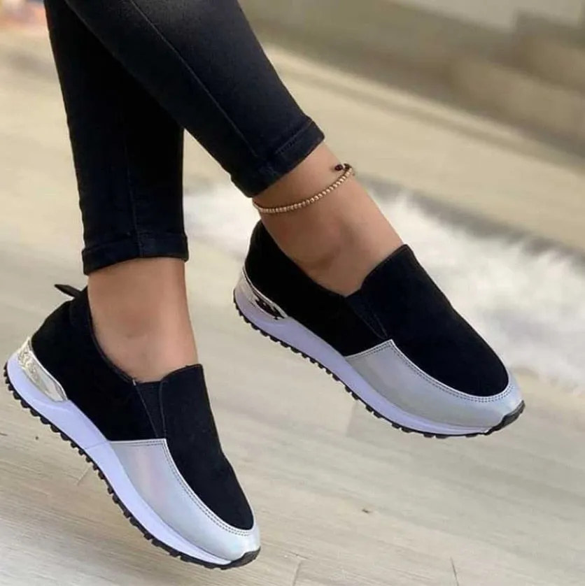 Fashionkova  New Women Sneaker Slip On Flat Casual Shoes Platform Sport Women's Shoes Outdoor Runing Ladies Vulcanized Shoes Zapatillas Mujer