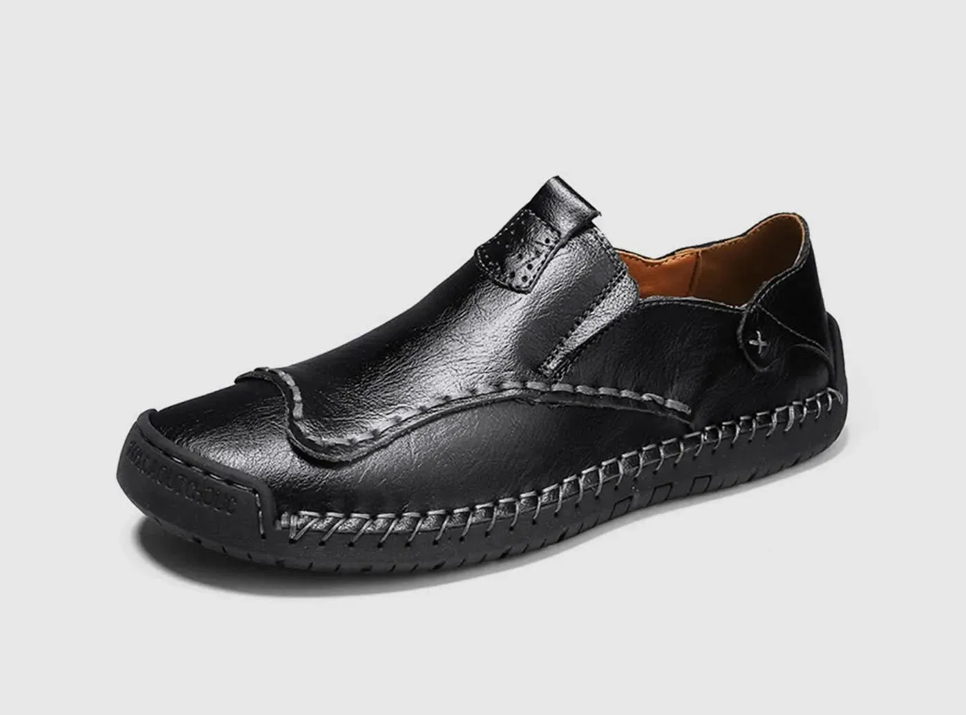 FitVille Herren Casual Slip-On Lederschuhe