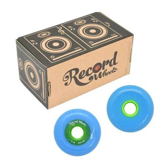 FR Record Inline Wheels Blue Green 76mm 84A - 4 pack