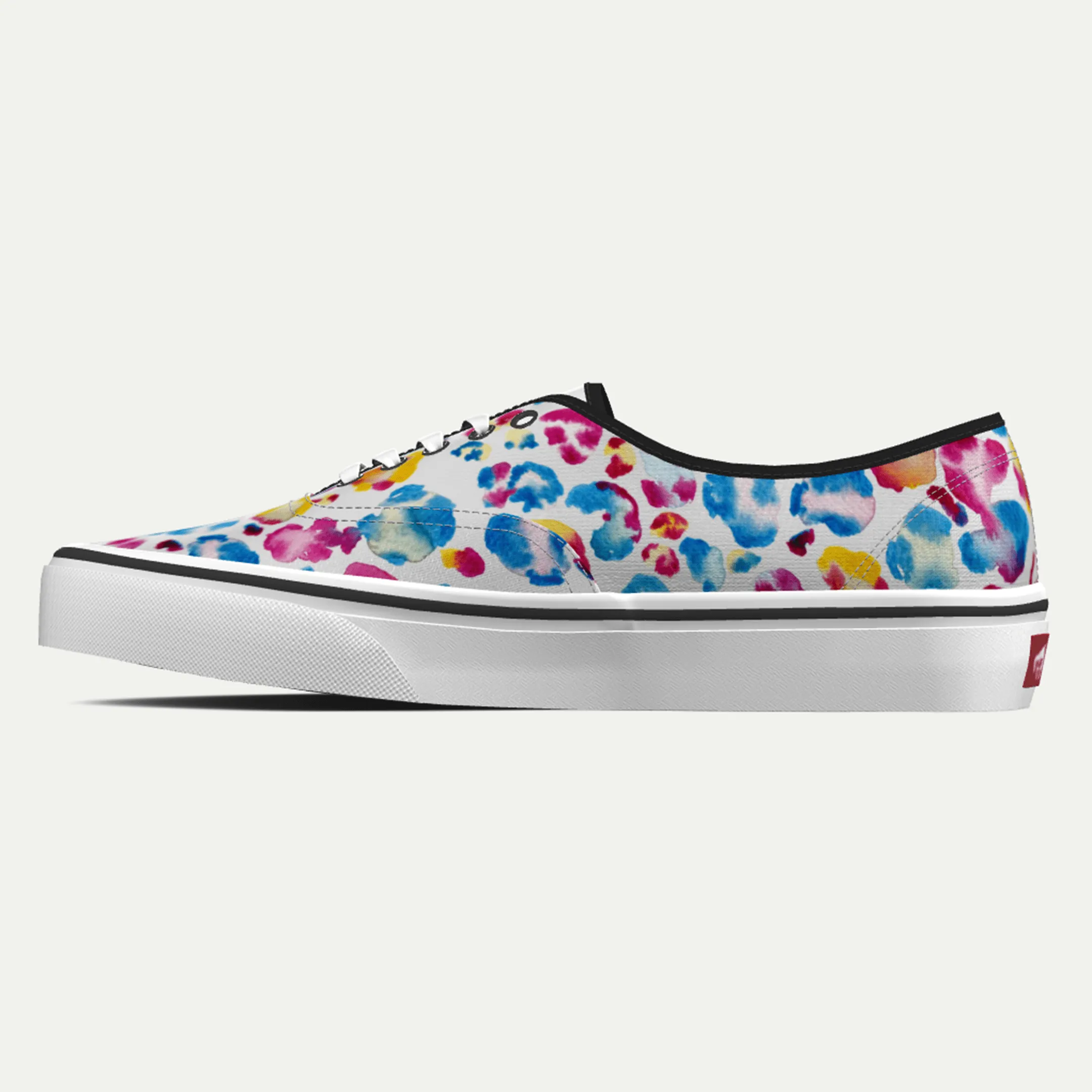 Funky Yeti x Vans Customs Authentic Shoes - Watercolour Leopard