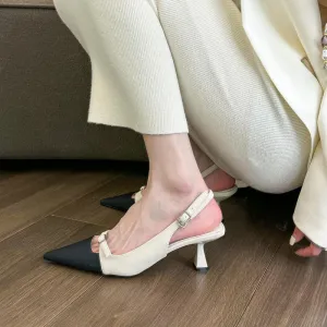 Graduation Gift Early Summer Women Sandals New Pointy Color Thin Belt Low Heel Office Lady Pumps Spring Fashion Casual Elegant Females Shoes