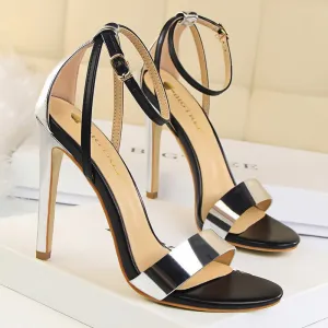 Graduation Gift Shoes Sexy High Heels Metal Buckle Women Shoes 11 Cm Women Heels Party Shoes Stiletto Heels Fish Mouth Women Sandals