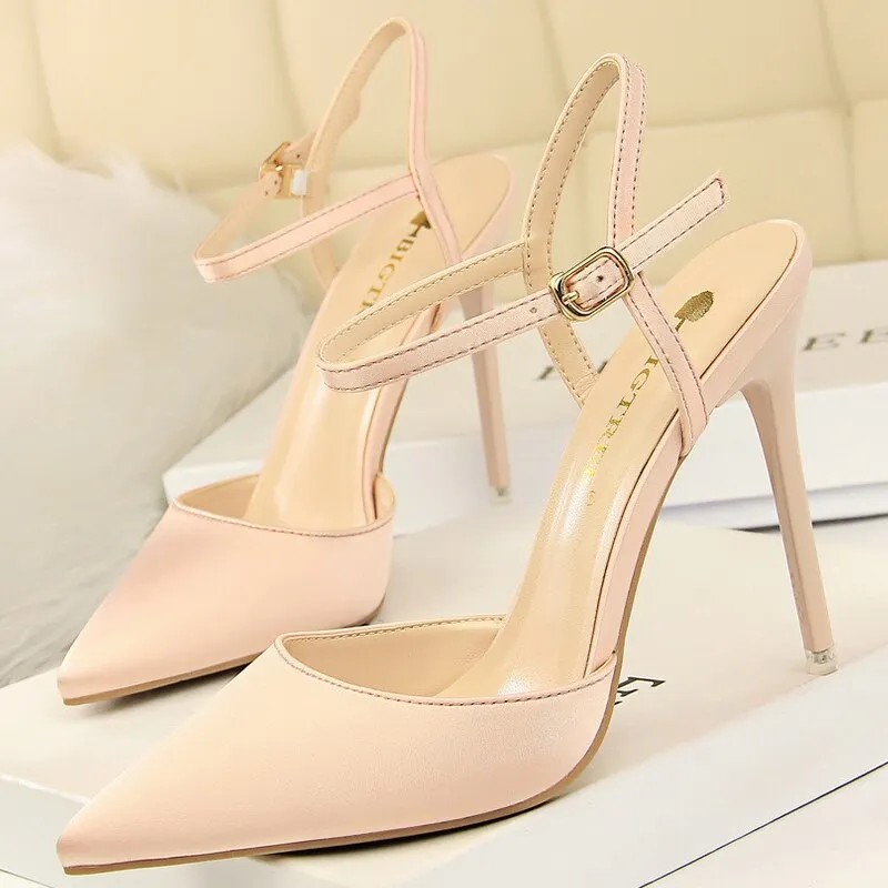 Graduation Gift Shoes Women Pumps Sexy High Heels Pointed Toe Women Heels Stiletto 2023 Summer Women Sandals Silk Ladies Shoes 8 Colour