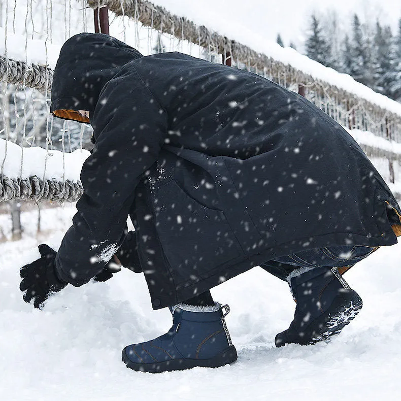 Große Größe Herren Streifen wasserdichte Plüsch Futter Streifen Stiefeletten