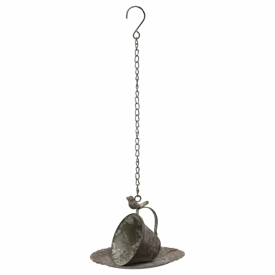 Hanging Cup & Saucer Bird feeder