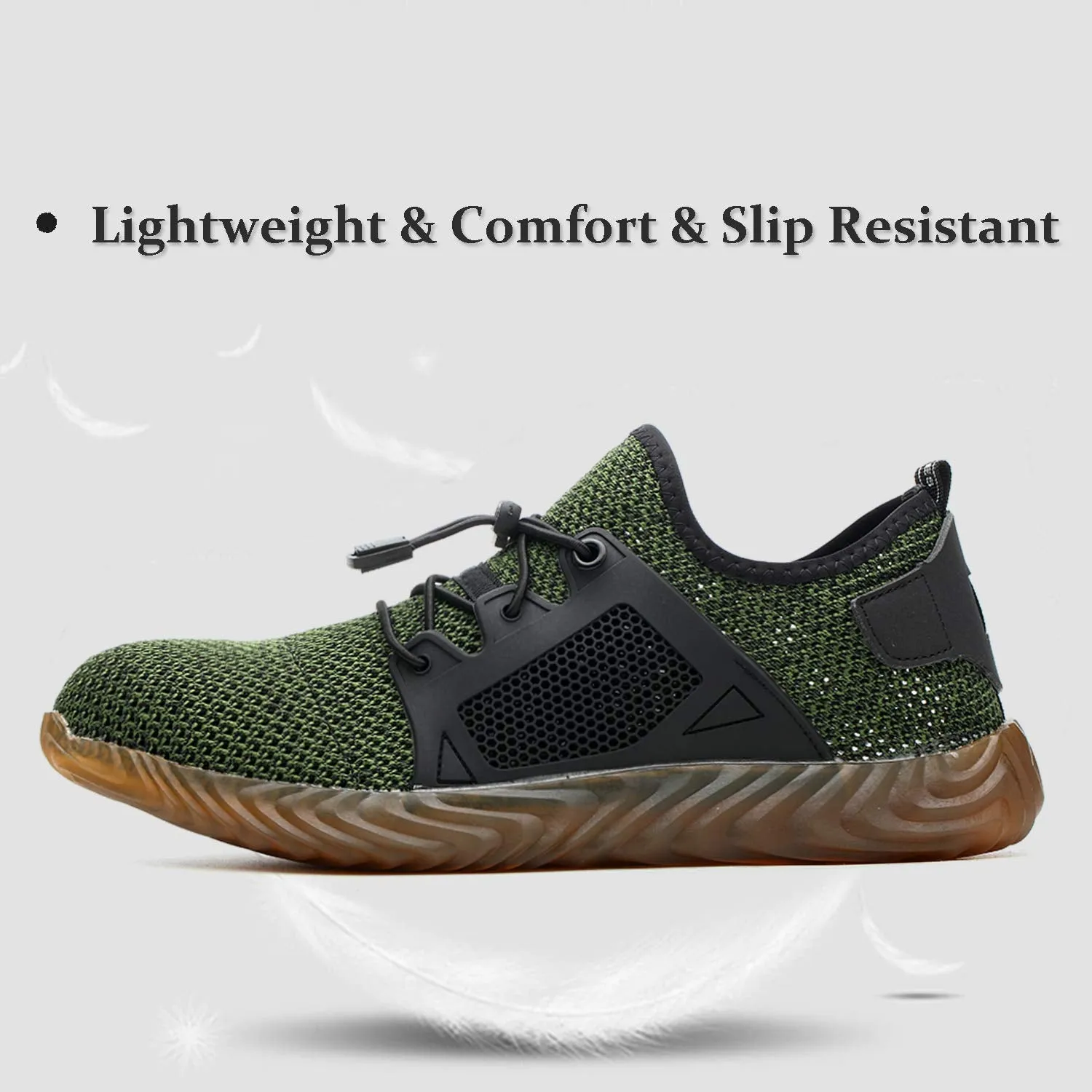 Herren Arbeitsschuhe Mesh Breathable Lightweight Comfortable Steel Toe Safety Industriebau Rutschfeste Schuhe