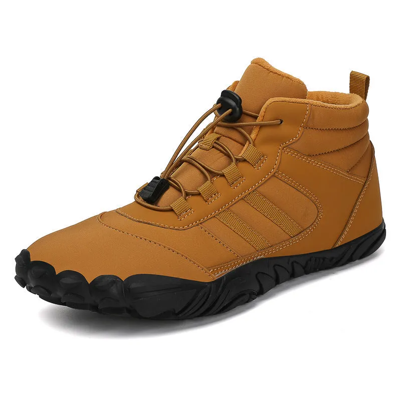 Herren Barfußschuhe Winter Wasserdicht Trailrunning Schuhe Warm Gefüttert Winterschuhe Unisex Outdoor Schneestiefel Rutschfeste Winterstiefel