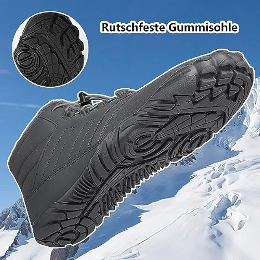 Herren Barfußschuhe Zehenschuhe, Winterschuhe Schneestiefel Schnell Trocknend Traillaufschuhe, Weich Leicht Fitnessschuhe Atmungsaktiv Aquaschuhe mit rutschfest Sohle & Breiter Zehenbox