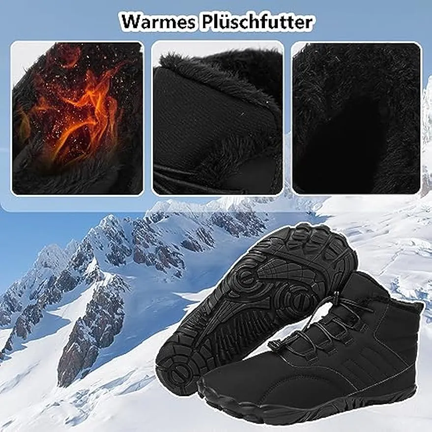 Herren Barfußschuhe Zehenschuhe, Winterschuhe Schneestiefel Schnell Trocknend Traillaufschuhe, Weich Leicht Fitnessschuhe Atmungsaktiv Aquaschuhe mit rutschfest Sohle & Breiter Zehenbox