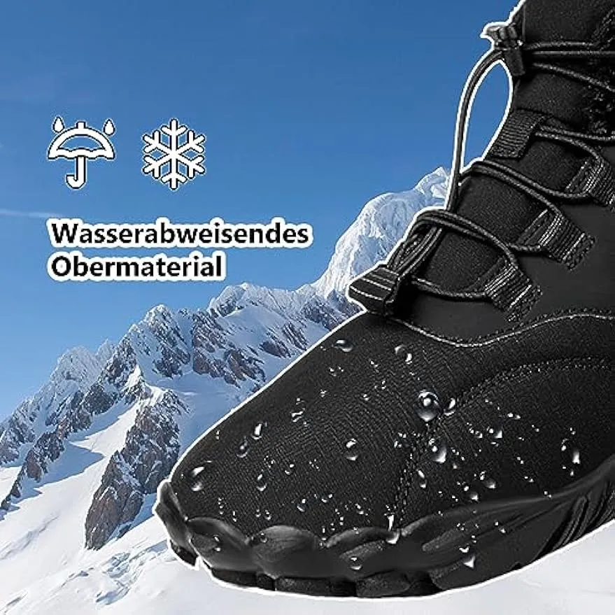 Herren Barfußschuhe Zehenschuhe, Winterschuhe Schneestiefel Schnell Trocknend Traillaufschuhe, Weich Leicht Fitnessschuhe Atmungsaktiv Aquaschuhe mit rutschfest Sohle & Breiter Zehenbox