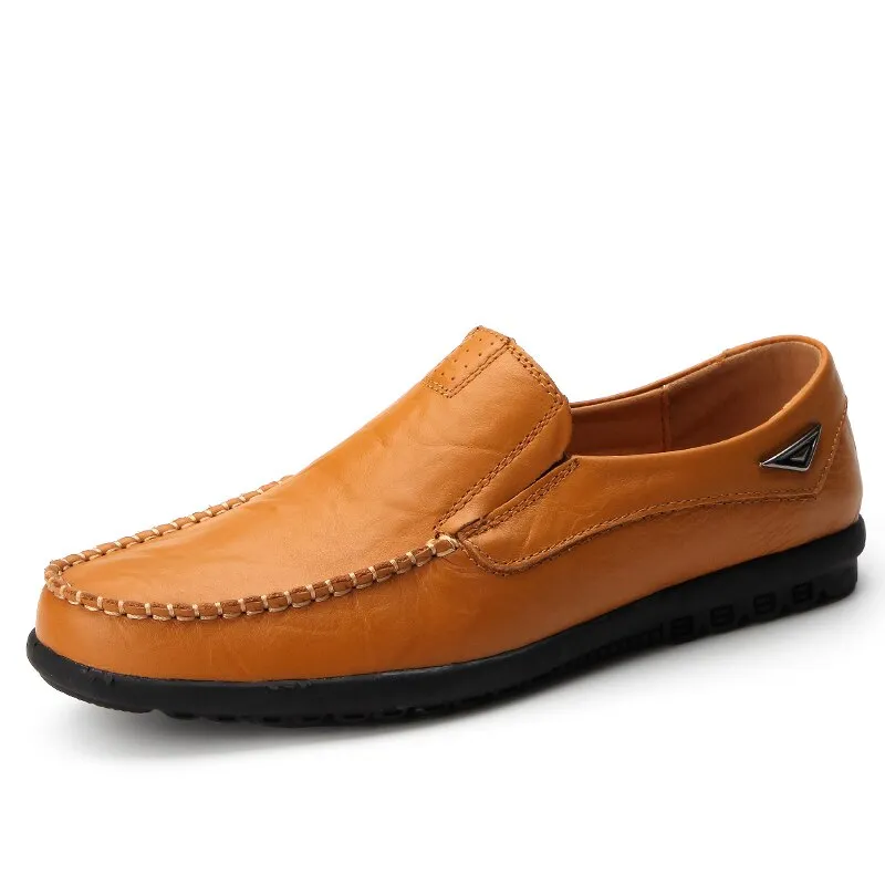 Herren Echtes Leder Männer Casual Mokassins Atmungs Slip auf Driving Schuhe Loafer