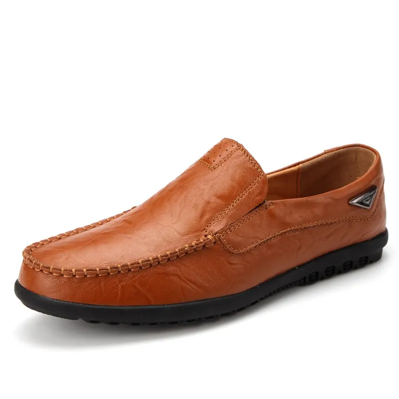 Herren Echtes Leder Männer Casual Mokassins Atmungs Slip auf Driving Schuhe Loafer