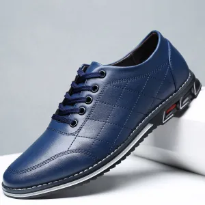 Herren Karierte Leder Schnürschuhe Business Casual