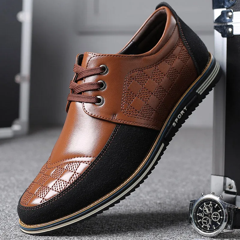 Herren Mikrofaser Leder Spleißen Rutschfeste Weiche Business Casual Fahrschuhe