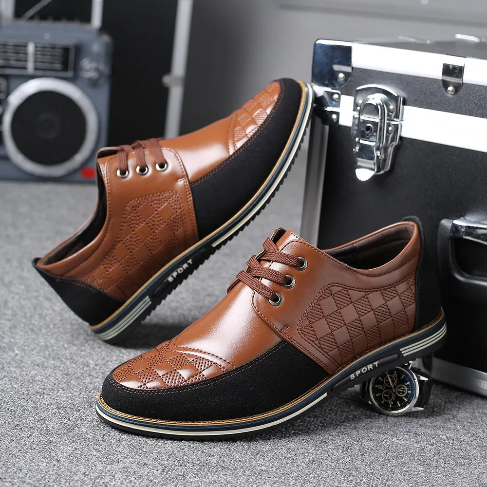 Herren Mikrofaser Leder Spleißen Rutschfeste Weiche Business Casual Fahrschuhe