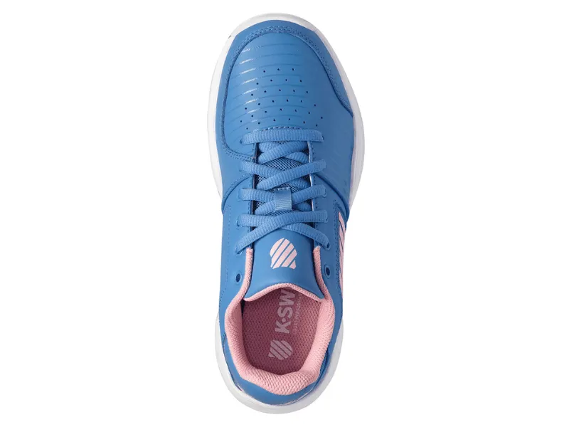 K-Swiss Court Express Omni Kids Tennis Shoe (Silver Lake Blue/White/Pink)